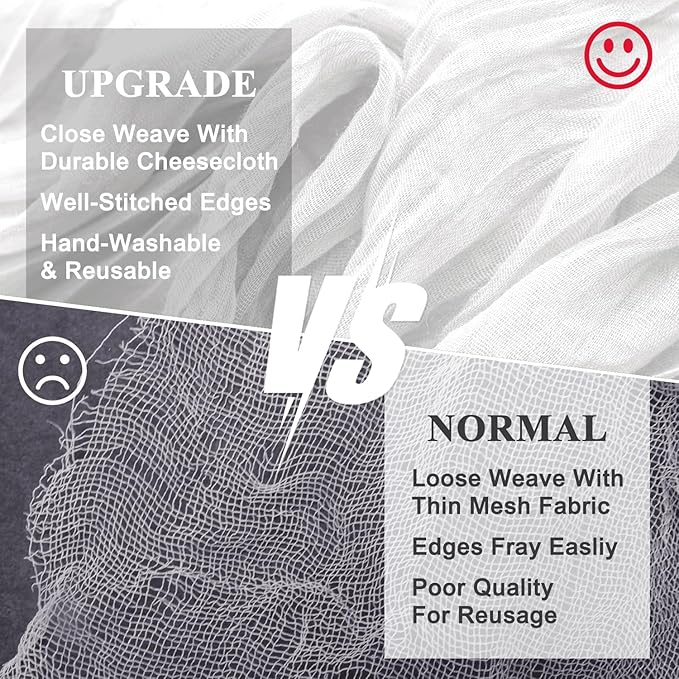 Wokceer Cheesecloth Table Runner White Christmas 6Pack 10FT Ivory Boho Gauze Cheese Cloth Table Runner for Party Long Rustic Sheer Table Runners for Baby Bridal Shower Wedding Easter Table Decor