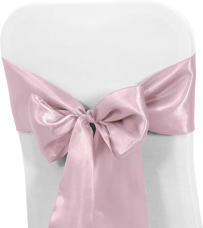 Obstal 10 PCS Satin Chair Sashes Bows for Wedding Reception- Universal Chair Cover Back Tie Supplies for Banquet, Party, Hotel Event Decorations