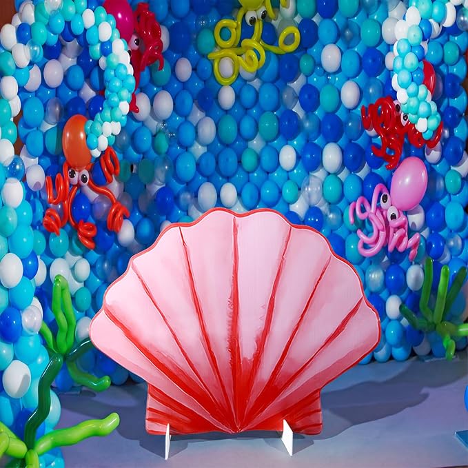 9 Pcs Large Under The Sea Party Decorations Mermaid Birthday Decorations, Ocean Theme Party Supplies, Shell, Starfish, Jellyfish, Seaweed, Coral Stand up Cardboard Cutouts for Baby Shower