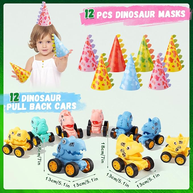 Vanblue 134Pcs Dinosaur Party Favors Dinosaur Birthday Party Decorations Goodie Bags Stuffers Fillers for Kids Birthday, Themed Party Supplies Classroom Rewards Gifts for Boys