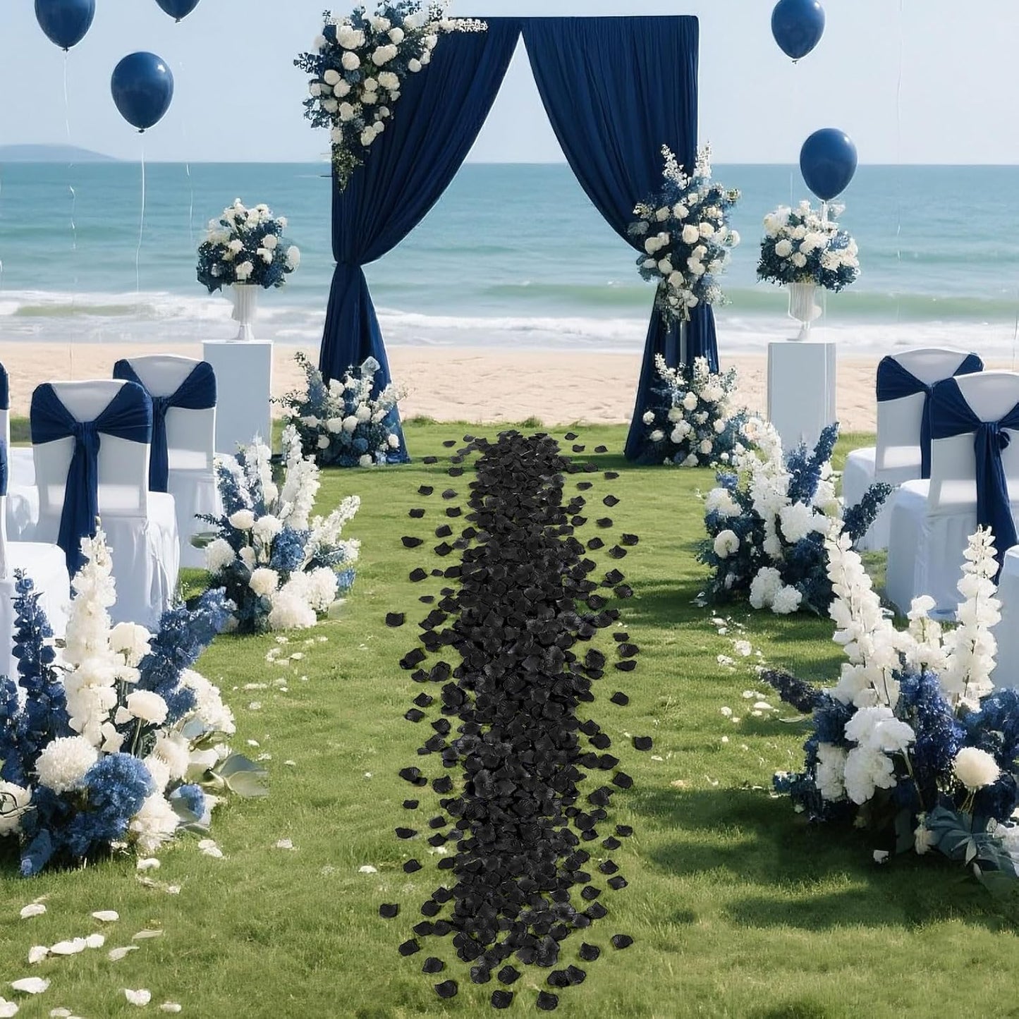 1000 Pcs Black Rose Petals Artificial Silk Flower Petals Romantic Decorations for Wedding Engagement Birthday Event Anniversary Party Backdrop Supplies