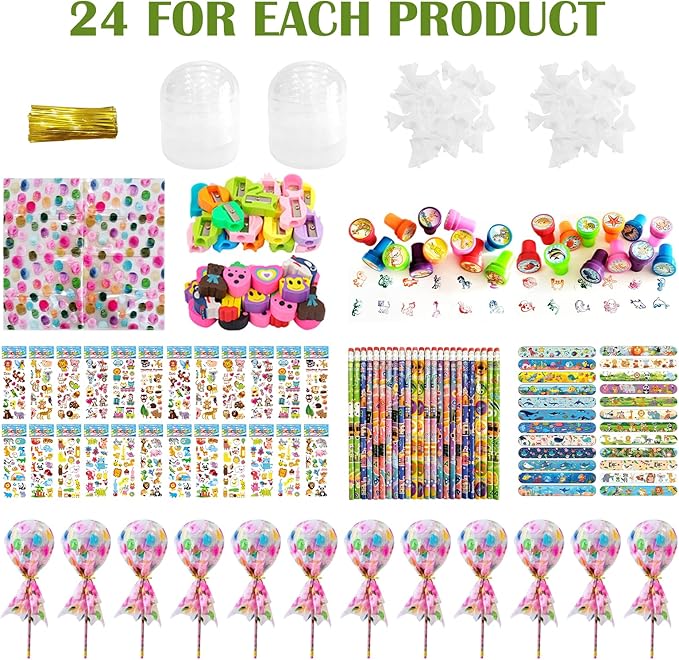 Rpefq Party Favors for Kids, 24 Pack Giant Lollipop-Shaped Stationery Set Return Gifts for Birthday Party,Fun Birthday Goodie Bags Classroom Rewards Students Gifts Class Prizes
