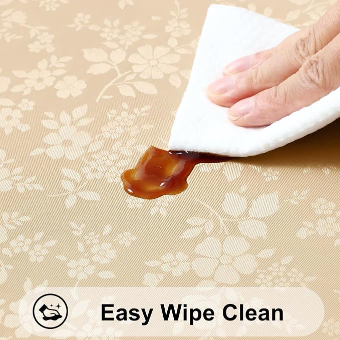 Smiry Rectangle Table Cloth, Waterproof Heavy Duty Vinyl Tablecloths, Wipeable Washable Table Cover for Kitchen and Dining Room (Champagne, 60" X 120")