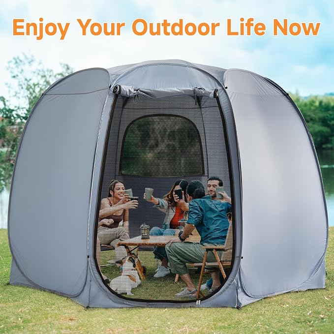 Alvantor® Pop Up Screen Tent House Room Instant Outdoor Camping Canopy Sun Shelter Gazebo for Patio, Backyard & Deck, Privacy Tent(2-10 People, 8'x8' 10'x10' 12'x12')