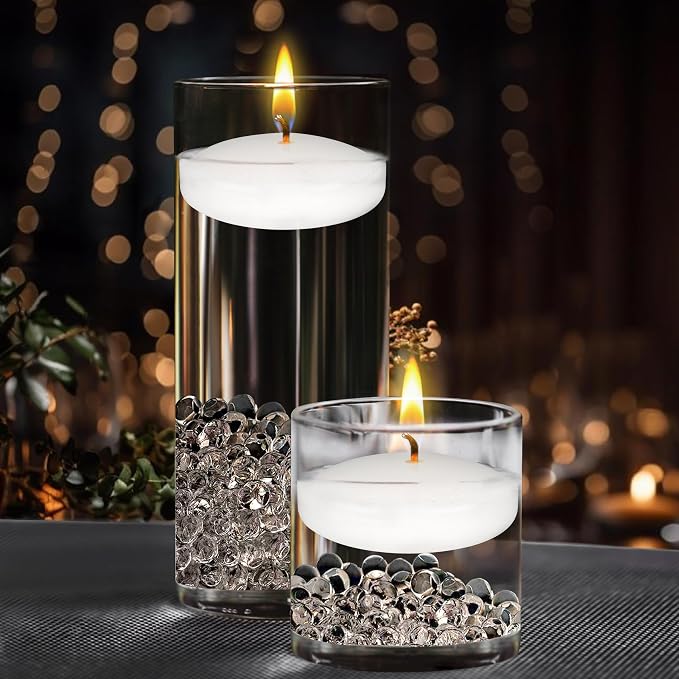 Mega Candles 12 pcs Unscented White Floating Candles, Hand Poured Wax Candle 3 Inch Diameter, Home Décor, Wedding Receptions, Centerpieces, Occasions, Events, Festivities, Meditations, Spas