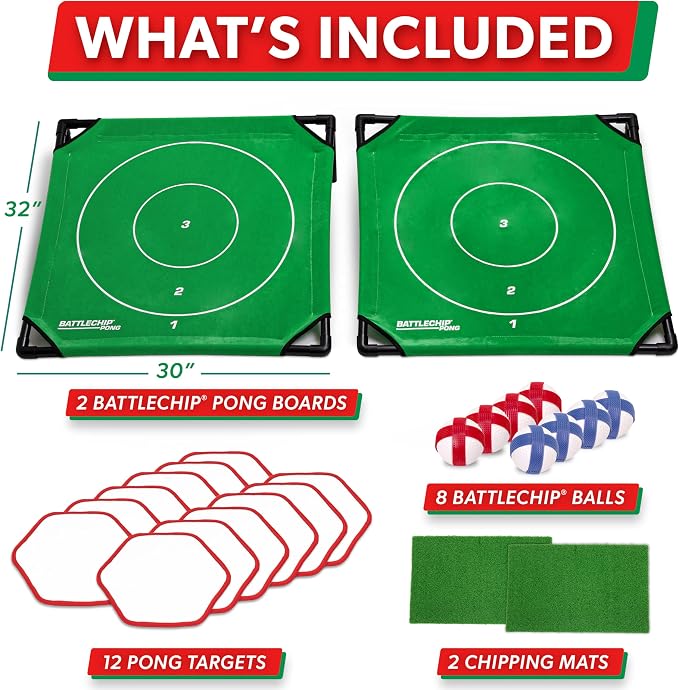 GoSports BattleChip Pong Chipping Golf Games for Adults and Families - Outdoor & Indoor Golf Game Set - Home, Backyard, Lawn, Beach, & More
