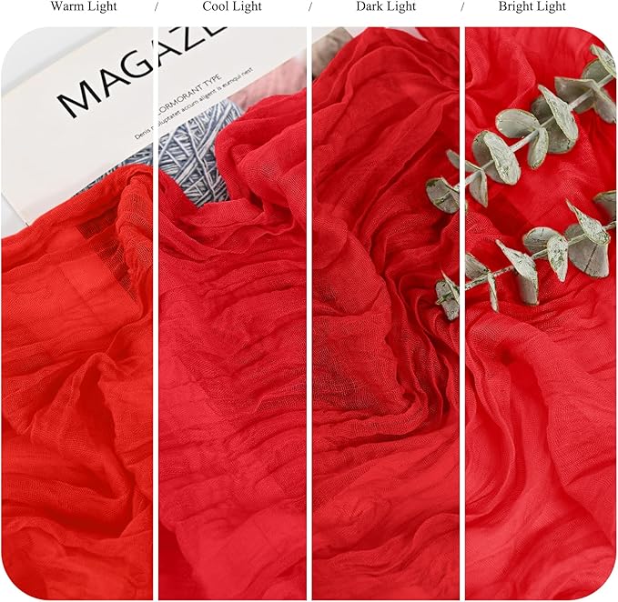 24 Pack Red Cheesecloth Table Runner 10FT Boho Gauze Cheese Cloth Table Runner Rustic Sheer Fabric Table Runners for Wedding Bridal Shower Baby Shower Party(21.5×120 Inch)