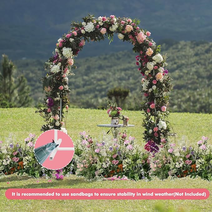 GOJAWAY Backdrop Stand Metal Arch White Wedding Arch Stand 7.2ft & 6.6ft & 6ft Arched Backdrop Frame for Birthday Party Baby Shower Graduation Ceremony Decoration - 3Pack
