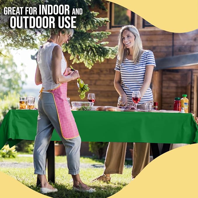 Party Solids 66% Thicker Premium Emerald Green Plastic Table Cover Roll 40" X 300' Table Cloth Plastic Cover Roll Quality Thick Banquet Rolls Disposable Tablecloth Rolls Strong American Based Company