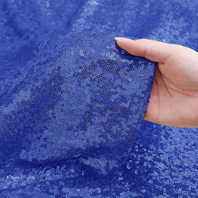 Sugargirl Royal Blue Sequin Backdrop Curtain 2 Panels 2FTx8FT Glitter Royal Blue Background Drapes Sparkle Photography Backdrop for Party Wedding Birthday Wall Decoration