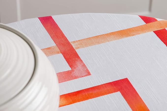 Maison d' Hermine Table Cloth Round Table 100% Cotton 69 Round Inches Tablecloth Reusable Decorative for Dining Kitchen Room Farmhouse Party Home Hotel Restaurant Spring Summer - Summer Maze