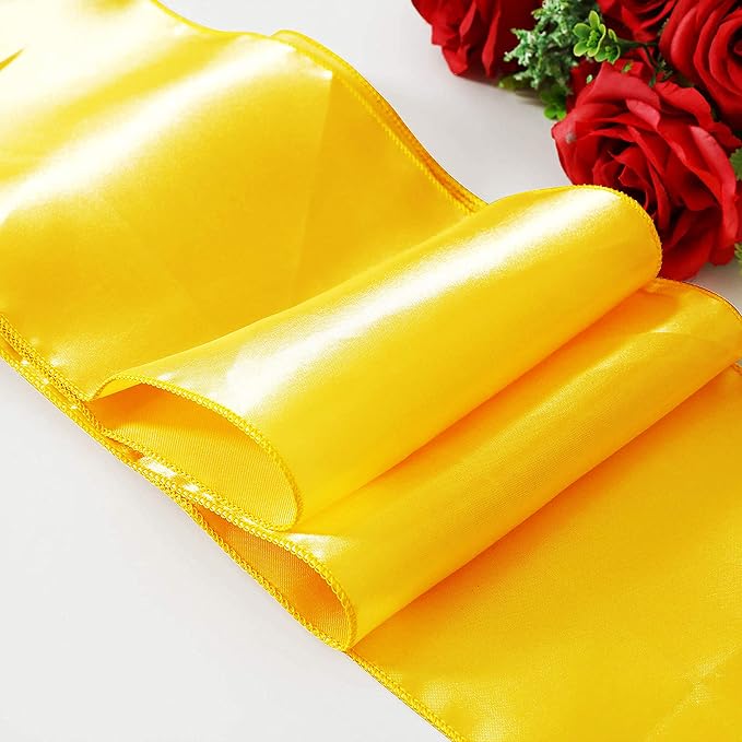 Obstal 50 PCS Satin Chair Sashes Bows for Wedding Reception- Universal Chair Cover Back Tie Supplies for Banquet, Party, Hotel Event Decorations