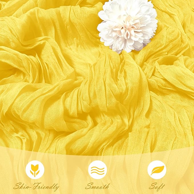 30 Pack Lemon Yellow Cheesecloth Table Runner 17 x 108 inch Cheese Cloth Table Runners 9ft Yellow Table Runner Rustic Romantic Sheer Gauze Runner for Wedding Party Baby Shower Table Decoration