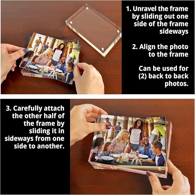 Azar Displays 104434-2PK Acrylic Photo Frame Magnetic 5x7 (2-Pack)