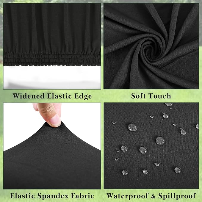 6 Pack Picnic Table Cover Elastic Fitted Tablecloths for 6 Foot Rectangle Tables Waterproof Stretch Washable Patio Folding Outdoor Spandex Table Cloth for Camping Banquet and Parties (Grey,30" x 72")