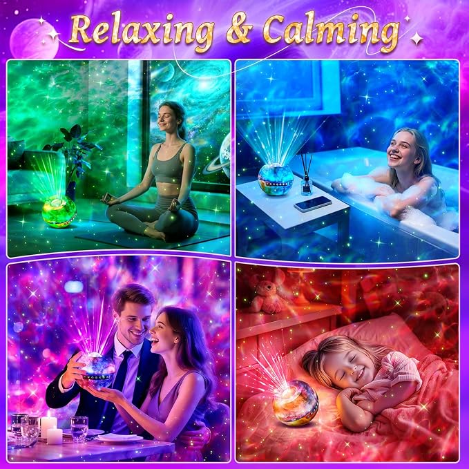 Galaxy Projector for Bedroom Galaxy Projector Night Light Projector, 15-Color Galaxy Light Projector Star Projector for Bedroom, Remote 15 White Noise Sound Machine with Light Ceiling Projector Gifts