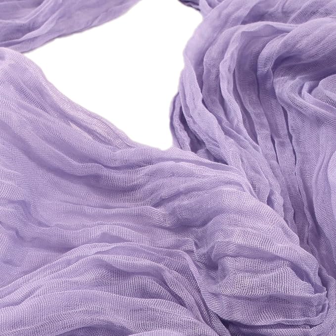 8 Pack Lilac Purple Cheesecloth Table Runner 10ft Boho Gauze Fabric 120 Inch Cheese Cloth Table Runner Rustic Sheer for Spring Holiday Baby Shower Party Décor Home Wedding Decoration