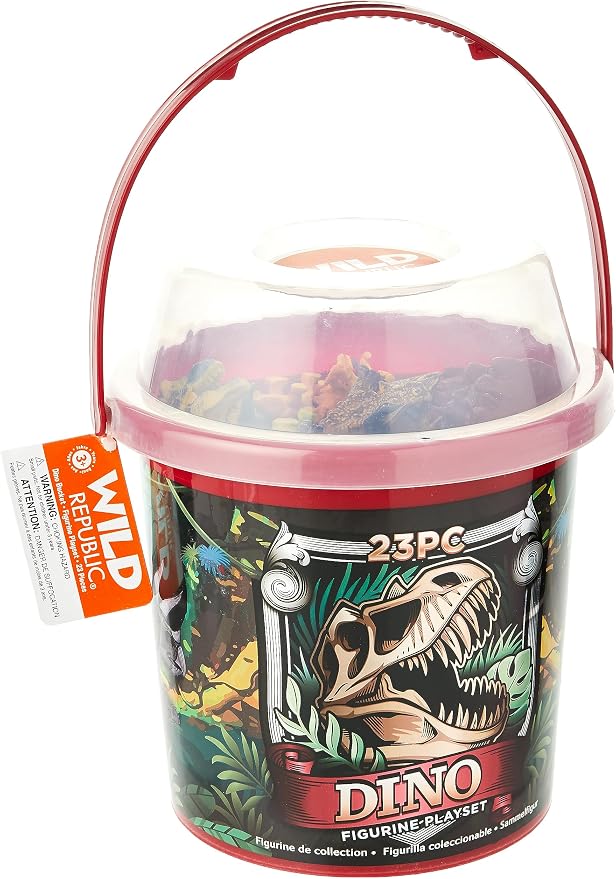 Wild Republic Adventure Buckets Dinosaur Figurines - 8"