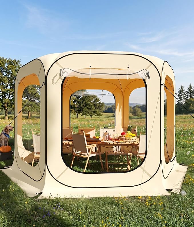 12x12 ft Outdoor Pop Up Bubble Tent, 6-8 Person Garden Dome Igloo Tents with Rainproof & Windproof Design for Camping, Backyard Events and Beach