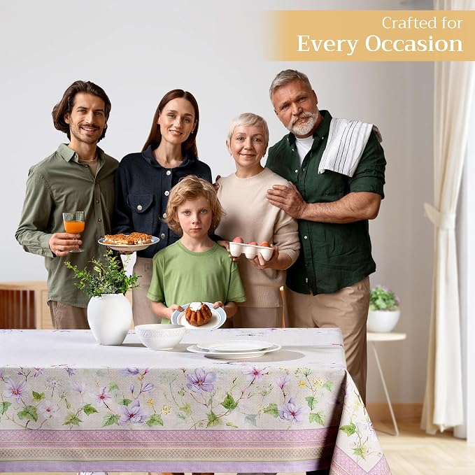 Maison d' Hermine Table Cloth Rectangle Table 100% Cotton 54 x 72 Inches Tablecloth Reusable Decorative for Dining Kitchen Room Farmhouse Party Home Hotel Restaurant Spring Summer - Magnolia Mornings