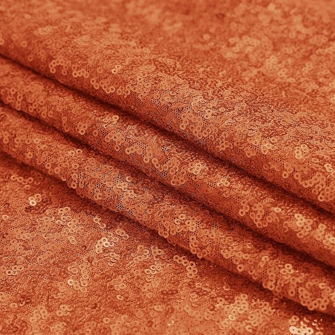 Sugargirl Orange Sequin Backdrop Curtain 2 Panels 2FTx8FT Glitter Orange Background Drapes Sparkle Photography Backdrop for Party Wedding Birthday Wall Decoration