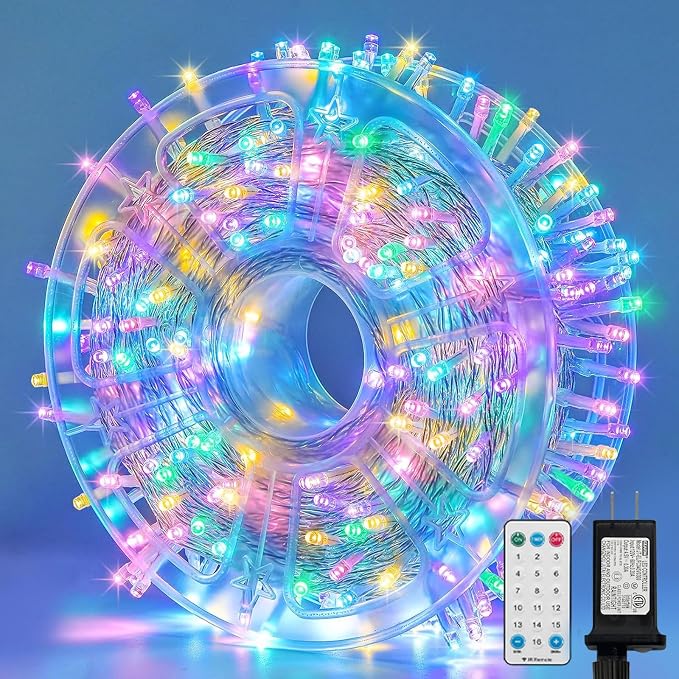 165ft Pastel Easter Lights String, Christmas Mini Light,500 LED with 16 Light Modes, Fairy Lights Plug in for Outdoor Xmas Trees Garland Wreath Holiday Decorations(Green Warm Pink Blue Purple)