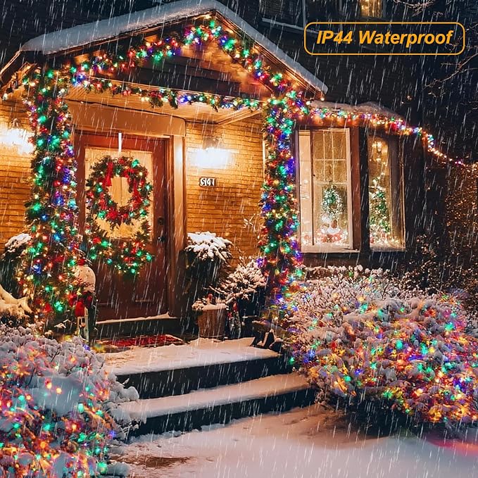 Pooqla 4 Pack Color Changing String Lights Battery Operated, Total 66.6ft 200 LED 34 Colors Battery Christmas Lights with Remote Indoor Outdoor Decorations Bedroom Classroom Porch Party Yard Decor