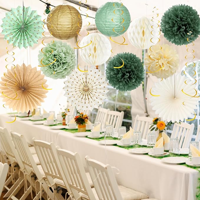 Roetyce Engagement Party Decorations, Green and Gold Glitter Happy Engagement Banner, Almost Married/Just Engaged Photo Background, Sage Green Congratulations Wedding Bachelorette Backdrop Decor