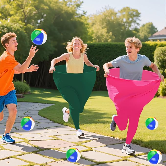 Granny Pants Yard Game for Adults,Granny Pants with 16 Bouncy Balls and 1 Air Pump (Random Colors) 4 Pack Giant Pants Outdoor Game for Adult Team-Building and Outdoor Activities