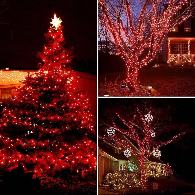 Connectable 240LED 88Ft 13Modes Christmas String Lights Indoor Outdoor | Extendable Green Wire Red & Green Christmas Tree Lights with Timer | Twinkle Fairy Light Plug in for Xmas Tree(Red & Green)