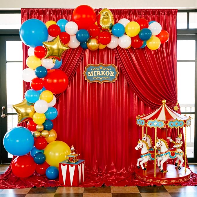 30x10 ft Wrinkle Free Red Sequin Backdrop Curtain for Parties,Thick Not Fall-Off Glitter Backdrop Drapes,6 Panels 5x10ft Shimmer Photo Back Drop Cloth for Wedding Birthday Photography Background