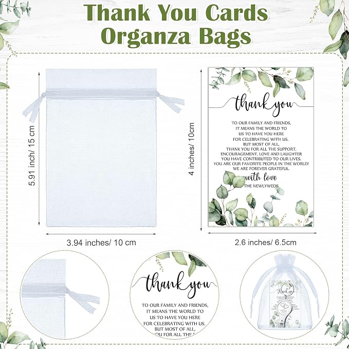 Fulmoon Wedding Multi Function Bottle Opener Nail Clipper Wedding Favors Brewery Cards White Organza Bags for Party Supplies Gift Souvenir Guests Men Women(25 Sets)