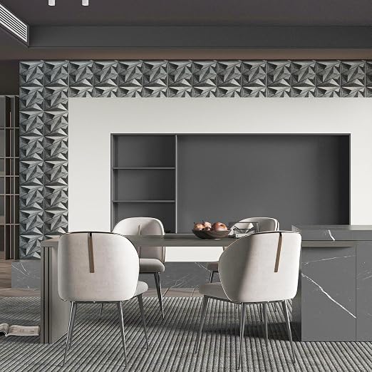 Art3dwallpanels 33 Pack 3D Wall Panel Diamond for Interior Wall Décor, PVC Textured Wall Panels, 12''x12'' Cover 32.Sq.Ft. Patina Bronze