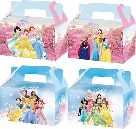 AURSWIF Princess Party Gift Boxes, 20 PCS Princess Cardboard Gable Boxes Candy Cookie Boxes for Birthday Party Supplies
