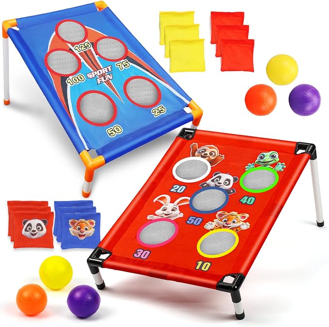 TOY Life Bean Bag Toss Game, Outside Toys for Kids Ages 4-8, Kids Outside Toys, Outdoor Games for Kids 3-6, Kids Birthday Party Games, Kids Cornhole Game Set, Lawn Games for Kids, Easter Party Game
