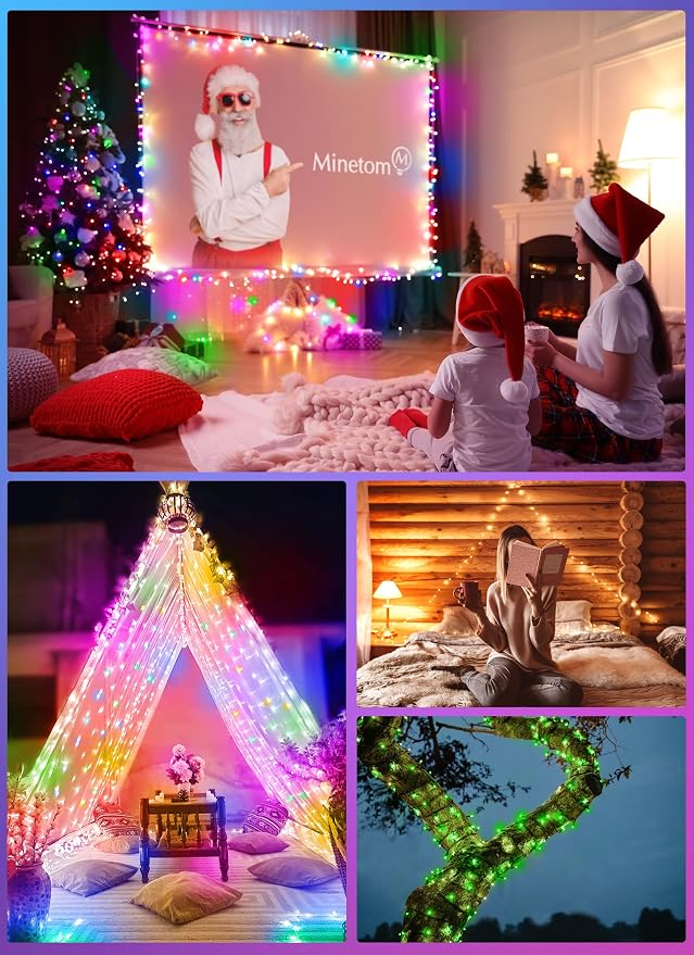 Minetom Fairy Lights Color Changing - 33FT 100 LED String Light with Remote | Halloween String Light with 16 Single Colors & 6 Holiday Colors,12 Modes,Timer, USB Fairy Lights for Bedroom Indoor Classroom