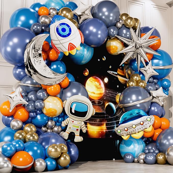 ALL-IN-1 Space Balloon Arch Kit with BONUS Specialty Foil Balloons for Outer Space Party Decorations - Galaxy Balloons for Galaxy Party Decorations, Astrobot, Astronaut Birthday Decorations