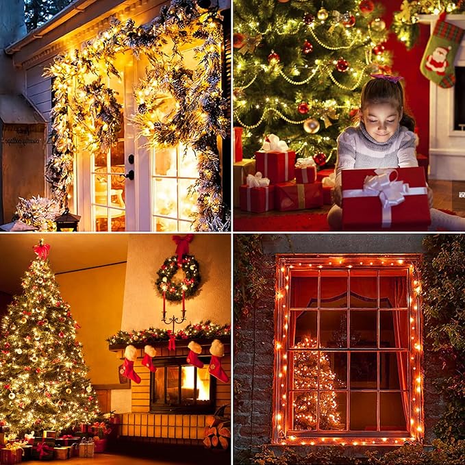 OMIKA 2 Pack 16.5ft 50 LEDs Battery Operated Fairy Lights, 24 Colors +Warm White USB Powered String Lights, with Remote Timer Waterproof Twinkle Lights for Room Garden Indoor Outdoor Decor(150 Modes)