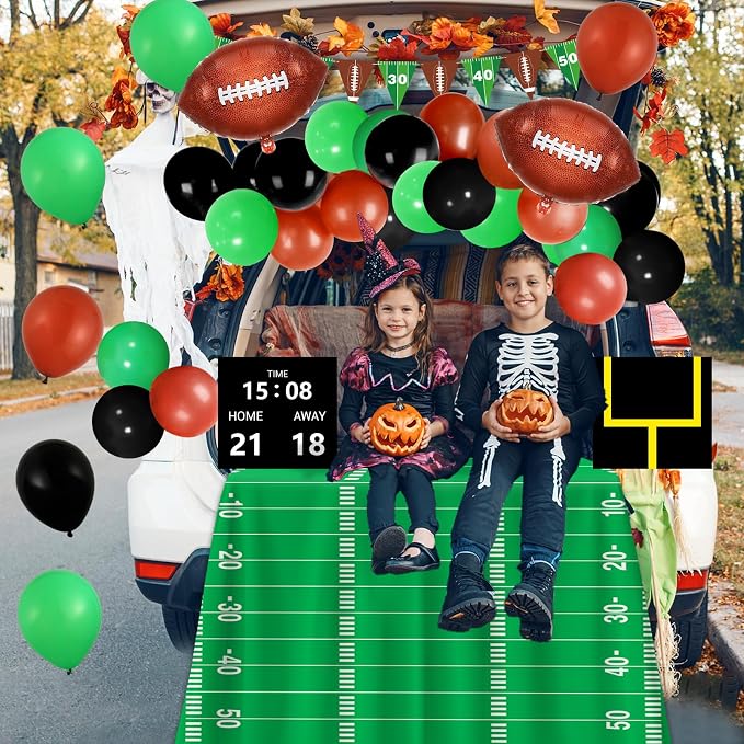 Halloween Trunk or Treat Car Decoration Kit Football Decor Sport Theme Football Party Supply Halloween Car Outdoor Decor for Church Cars Archway Garage Door Haunted House Decoration