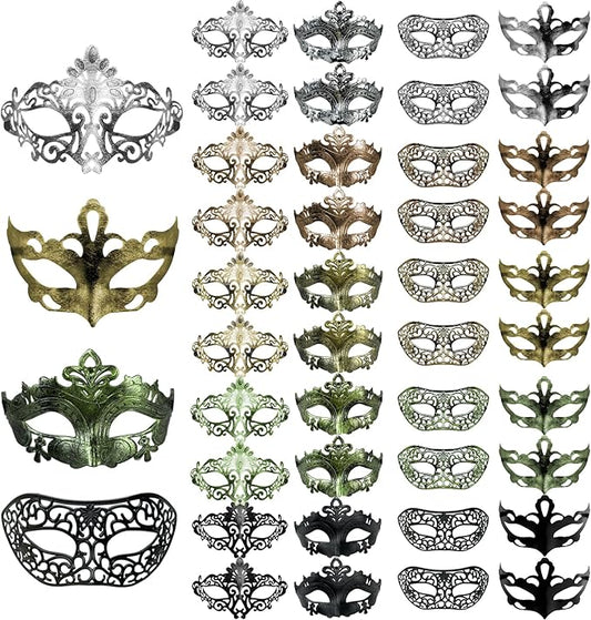 40 Pieces Masquerade Masks Vintage Antique Masks Venetian Party Masks