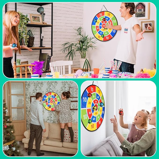 Redllo 58PCS Carnival Games Combo Set, Dart Board Knock Down Can Bean Bag Toss Game Party Indoor Outdoor Birthday Party Fall Festival Field Day for Kids Adults Yard Plastic Cones Outside Games
