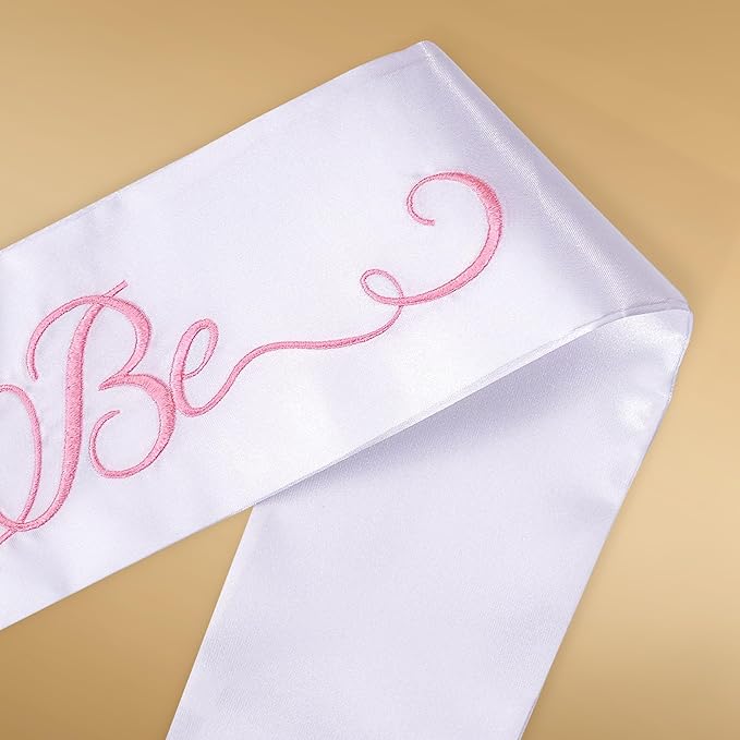 Elegant Bride to Be Sash Set – Embroidered Sash, Plain Veil & Temporary Tattoos – Bridal Shower Hen Night Bachelorette Party Accessories
