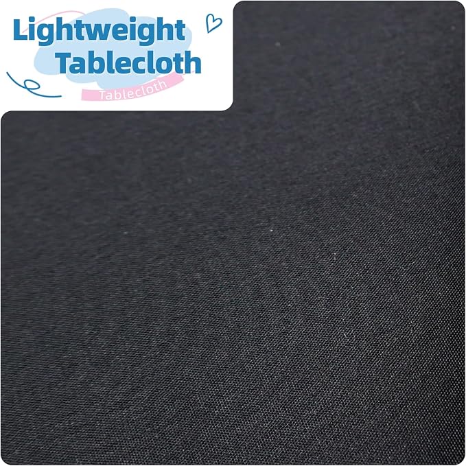 WIGENIUS 6 Pack Black Table Cloth Rectangle Tablecloths 70X120 Inch,Polyester Table Cloth for 8 Foot Rectangle Tables,Wrinkle Resistant Washable Fabric Table Covers for Party,Wedding Banquet