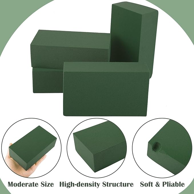 Hahood 24 Packs Floral Foam Blocks Wet & Dry Floral Foam Bricks 5.5x3.1x1.8 Inch Flower Arranging Kit for Fresh and Artificial Flowers Florist Foam Blocks for Wedding Home Decor