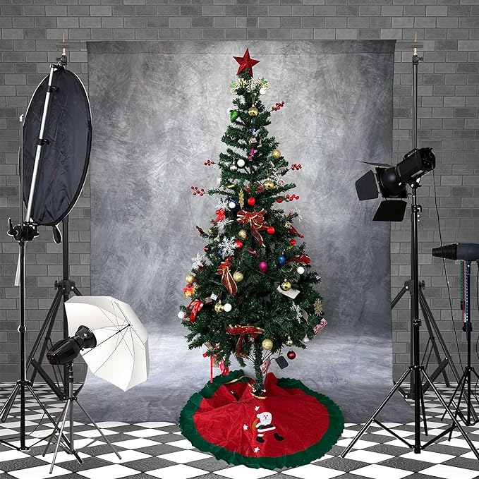 Abstract Professional Photography Backdrop for Portrait Photo Props Booth Background Photoshoot Studio with Polyester Fabric Roller Pocket on Top (8x10ft,Grey,No Stand)