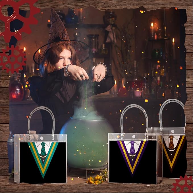 Teenyyou 24 Pcs Magical Wizard Party Favor Bags with Handle Magical Wizard School Party Favors Bags for Gift Decor for Kids Boy Girl Birthday Supplies