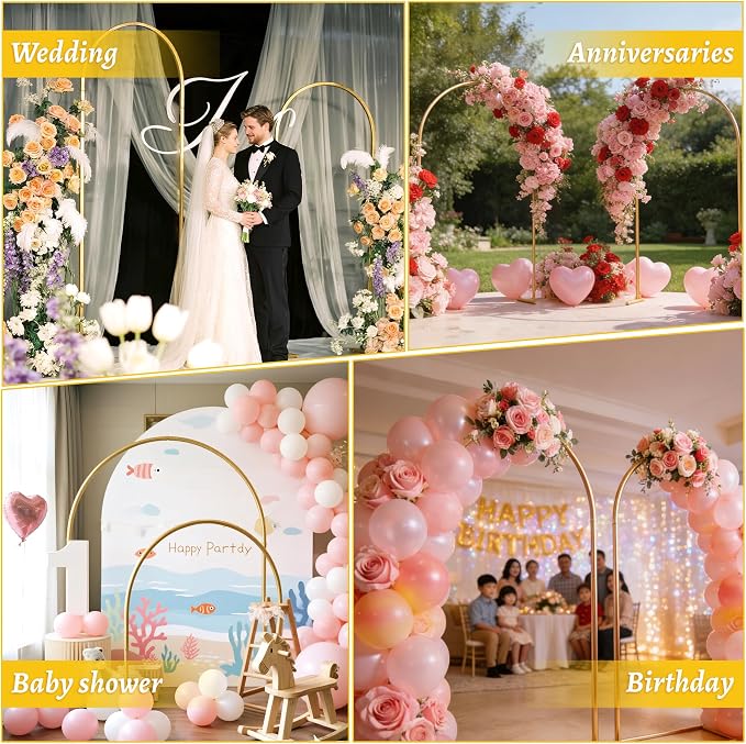 Arch Backdrop Stand, Upgraded Metal Arch Backdrop Stand 2PCS (7.2ft, 6.6ft)