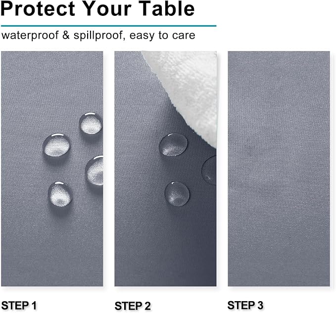 Hiasan Light Gray Rectangle Tablecloth - Waterproof Spillproof and Wrinkle Resistant Washable Polyester Table Cloth for Dining Party, 54 x 54 inch