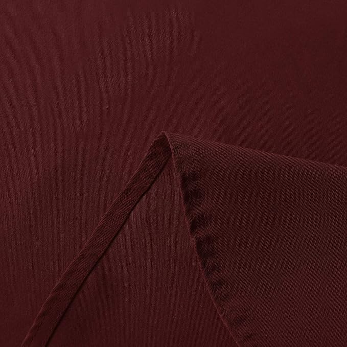 sancua Round Tablecloth - 70 Inch - Water Resistant Spill Proof Washable Polyester Table Cloth Decorative Fabric Table Cover for Dining Tables, Buffet Parties and Camping, Burgundy
