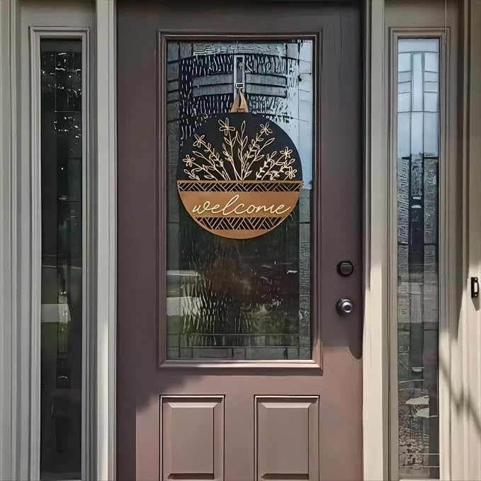 3D Welcome Sign for Front Door (Brown & Black)